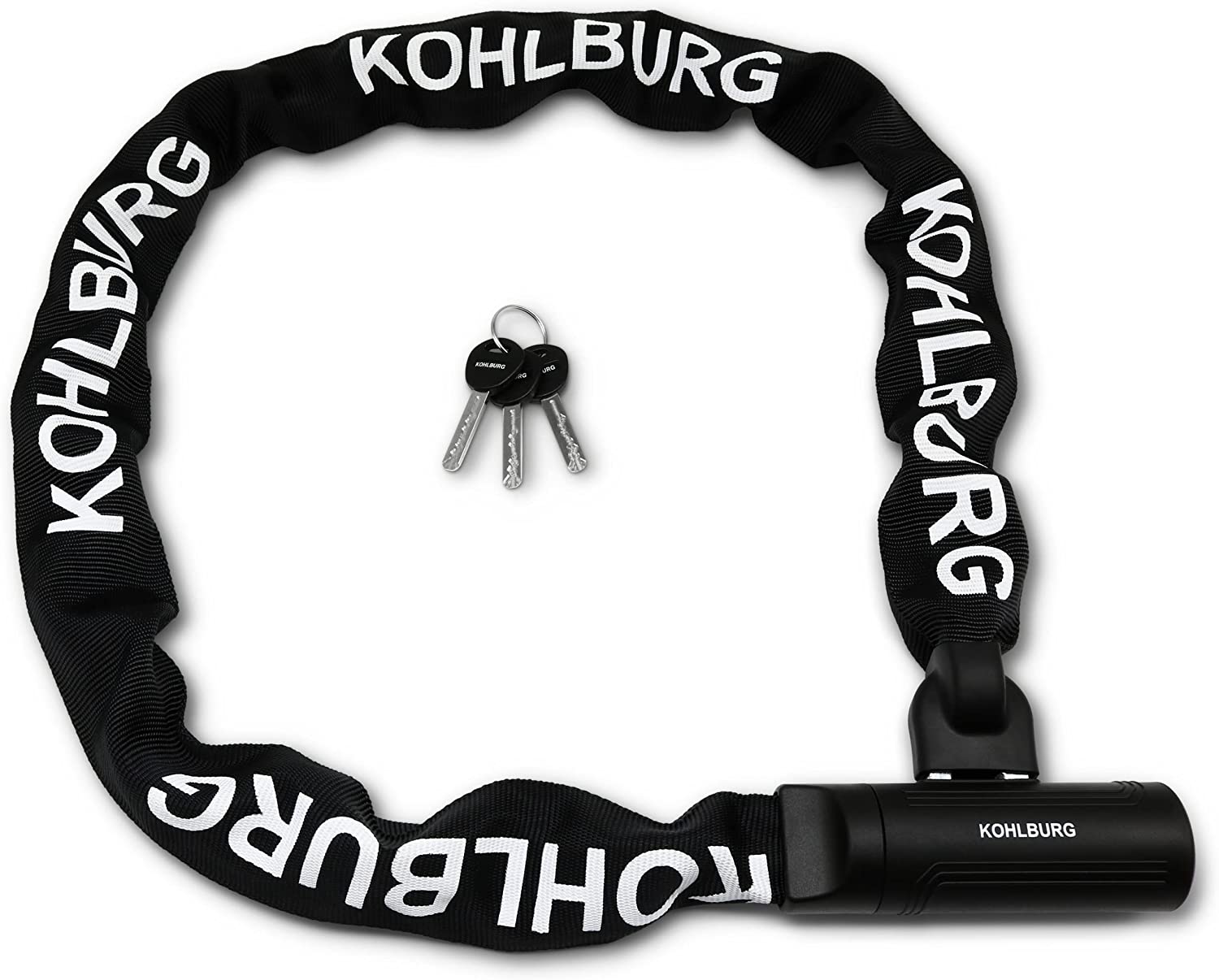 Schlüssel KOHLBURG Fahrradschloss 110cm lang Kettenschloß 8mm gehärteter Stahl 